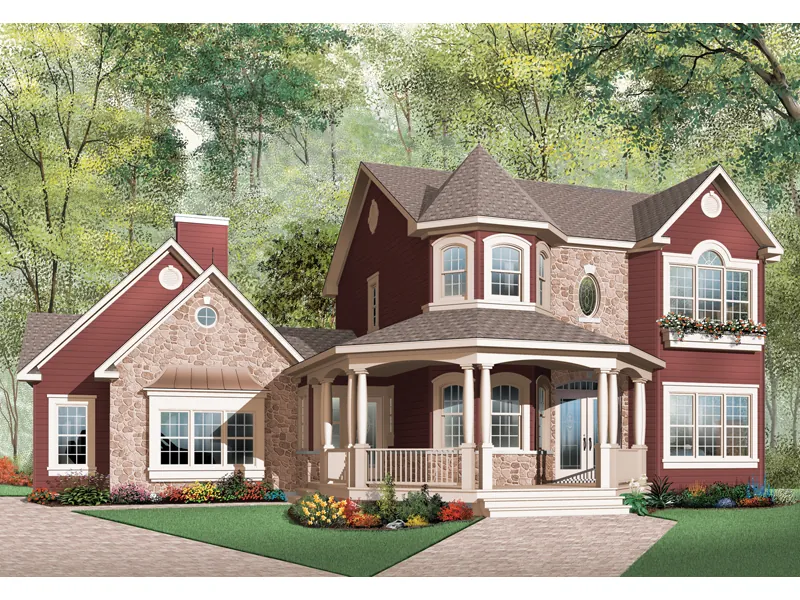Traditional House Plan Front Image - Laurel Run Victorian Home 032D-0639 - Shop House Plans and More