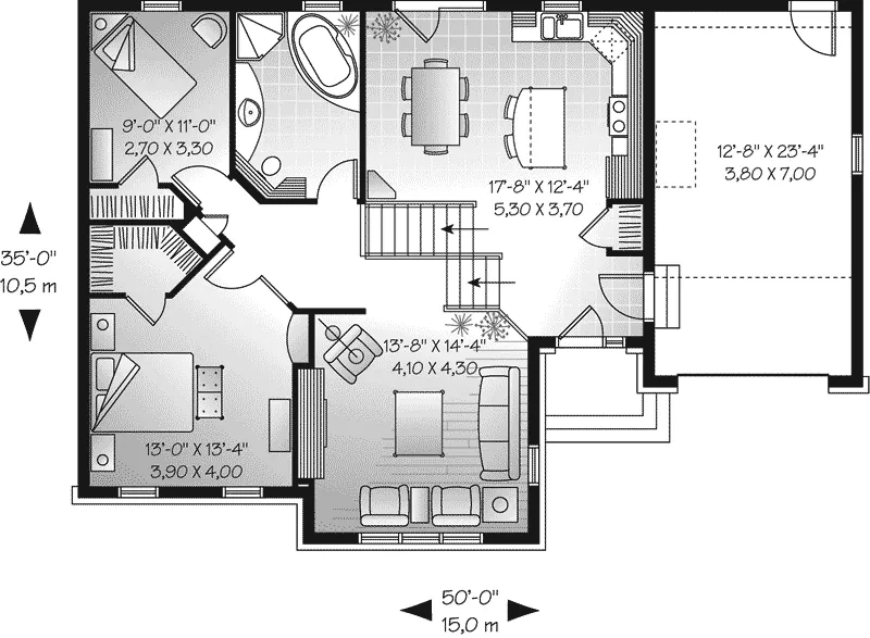 Traditional House Plan First Floor - Saddleridge Country Home 032D-0675 - Shop House Plans and More
