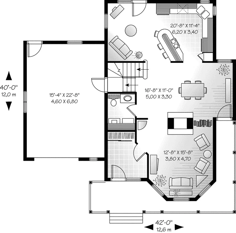 Craftsman House Plan First Floor - Hampstead Victorian Home 032D-0693 - Search House Plans and More