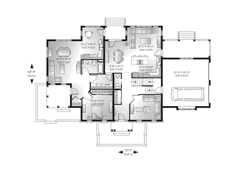 European House Plan First Floor - Longthorpe Country Home 032D-0711 - Shop House Plans and More