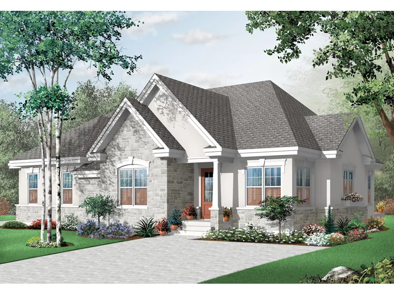European House Plan Front of Home - Almont Acres European Home 032D-0714 - Search House Plans and More