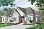 Early American House Plan Front of Home - Swiss Valley European Home 032D-0715 - Shop House Plans and More