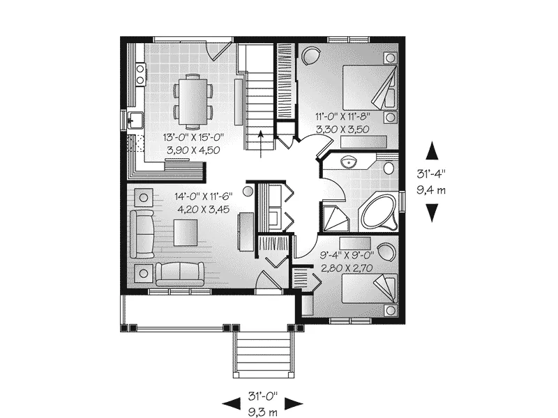 Bungalow House Plan First Floor - Brynn Park Craftsman Ranch Home 032D-0727 - Search House Plans and More