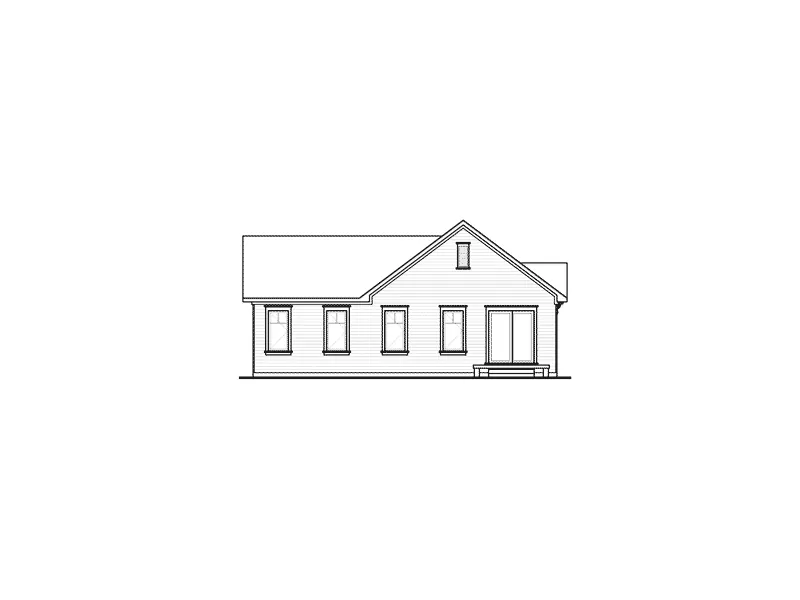 Arts & Crafts House Plan Rear Elevation - Pauline Country Ranch Home 032D-0732 - Shop House Plans and More