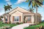 Florida House Plan Front of Home - Red Bay Mediterranean Home 032D-0737 - Shop House Plans and More