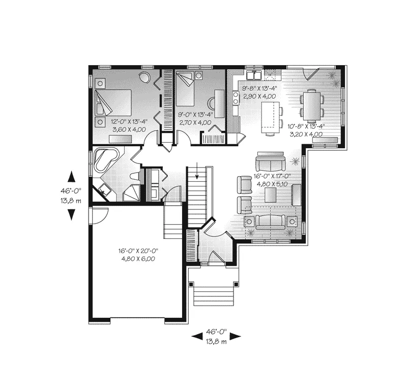 Traditional House Plan First Floor - Engelbrook Ranch Home 032D-0745 - Search House Plans and More