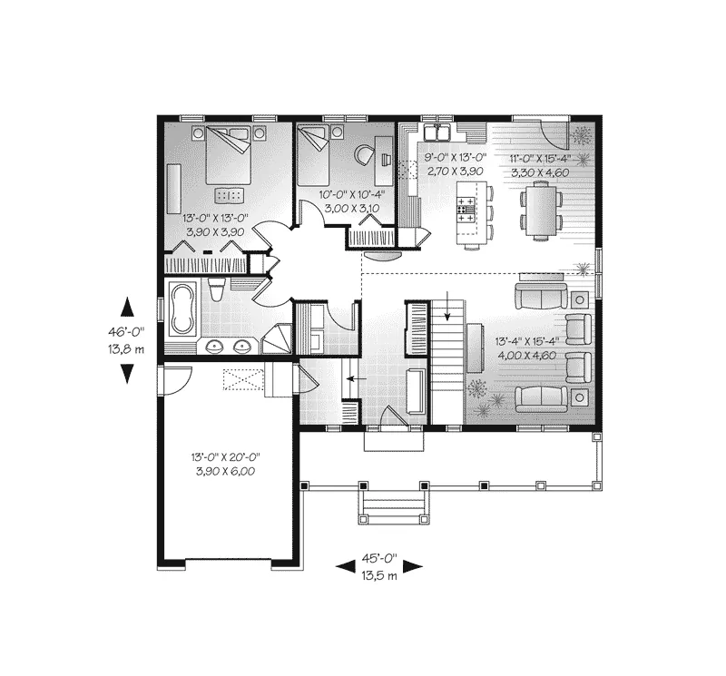 Craftsman House Plan First Floor - Lynkirk Country Home 032D-0747 - Shop House Plans and More