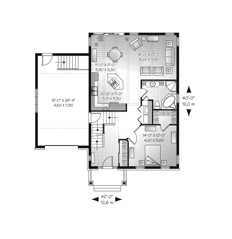 Craftsman House Plan First Floor - Brannon Country Ranch Home 032D-0754 - Search House Plans and More
