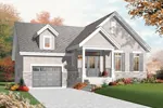 Craftsman House Plan Front Image - Brannon Country Ranch Home 032D-0754 - Search House Plans and More