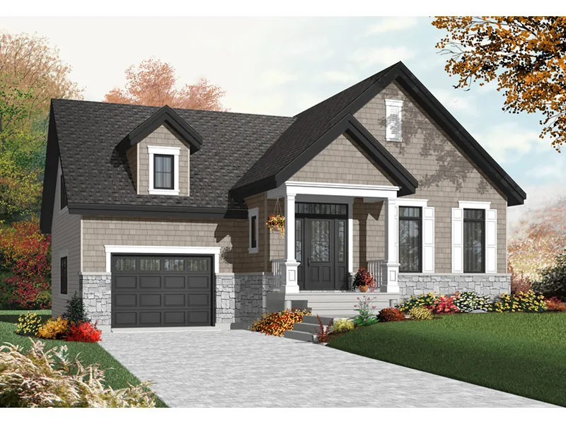 Craftsman House Plan Front Photo 01 - Brannon Country Ranch Home 032D-0754 - Search House Plans and More