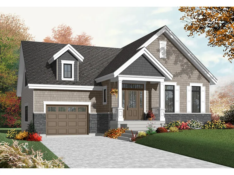 Craftsman House Plan Front Photo 04 - Brannon Country Ranch Home 032D-0754 - Search House Plans and More