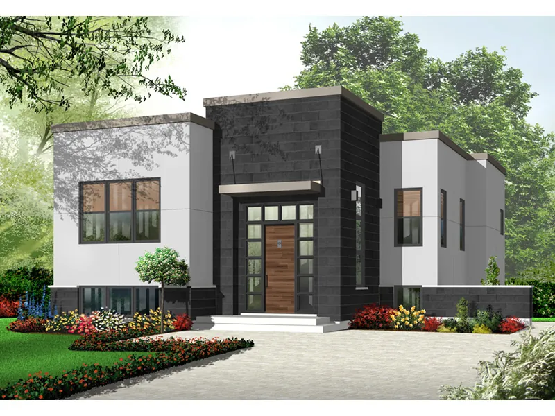 Modern House Plan Front Photo 01 - Golden Ridge Modern Home 032D-0758 - Search House Plans and More