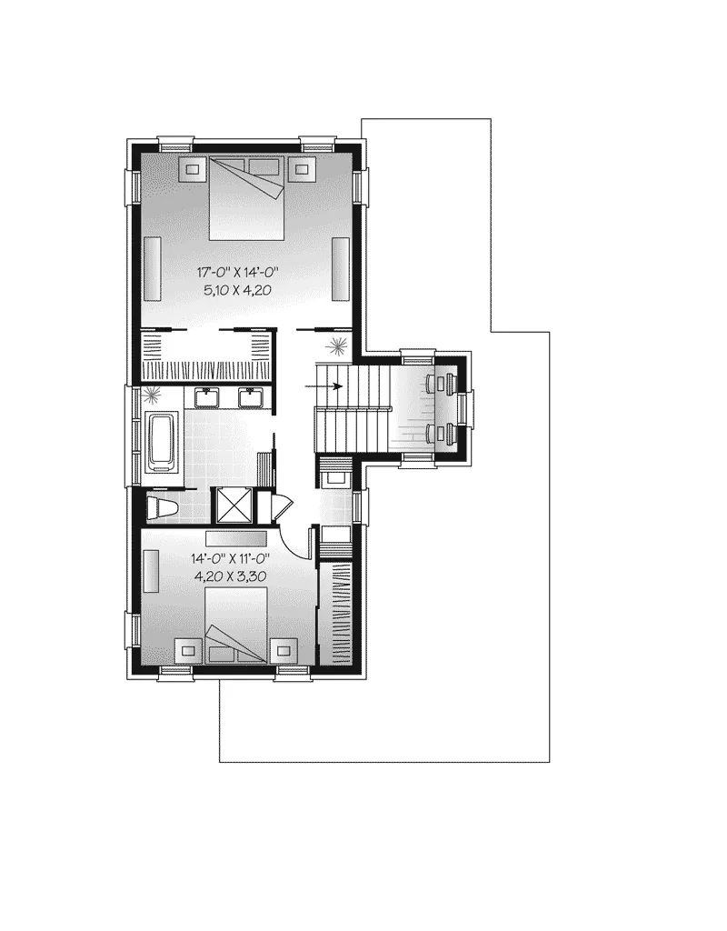 Modern House Plan Second Floor - Landsberg Valley Modern Home 032D-0768 - Shop House Plans and More