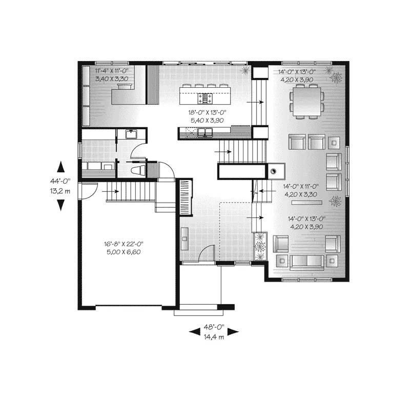 First Floor - Hadley Hill Modern Home 032D-0769 - Search House Plans and More