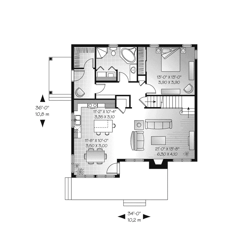 Arts & Crafts House Plan First Floor - Terra Craftsman Home 032D-0774 - Shop House Plans and More