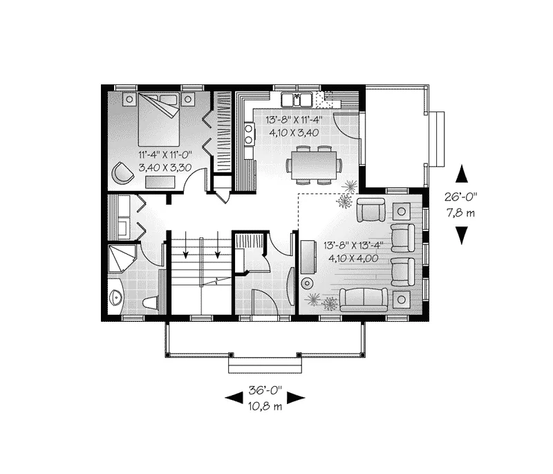 Traditional House Plan First Floor - Alicia Place English Home 032D-0778 - Search House Plans and More