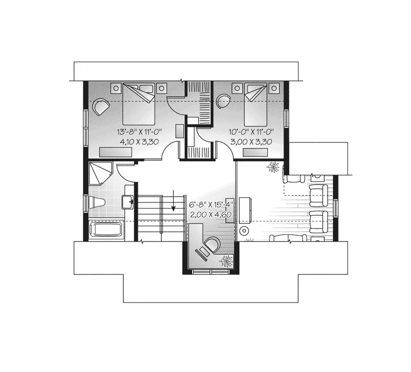 Traditional House Plan Second Floor - Alicia Place English Home 032D-0778 - Search House Plans and More