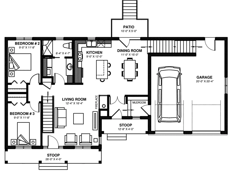 Traditional House Plan First Floor - Glen Bay Cape Cod Style Home 032D-0788 - Search House Plans and More