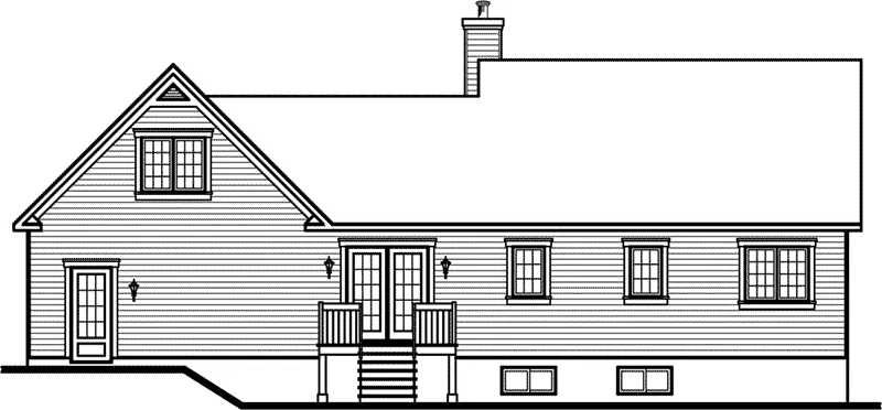 Traditional House Plan Rear Elevation - Glen Bay Cape Cod Style Home 032D-0788 - Search House Plans and More