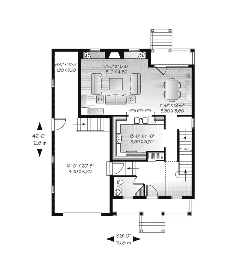 Traditional House Plan First Floor - Hylton Country Home 032D-0795 - Search House Plans and More