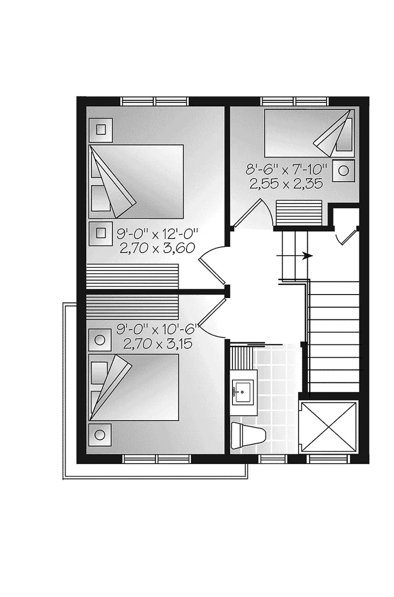 Modern House Plan Third Floor - Saffold Modern Home 032D-0807 - Shop House Plans and More