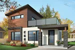 Waterfront House Plan Front of Home - Sundari Contemporary Home 032D-0809 - Shop House Plans and More