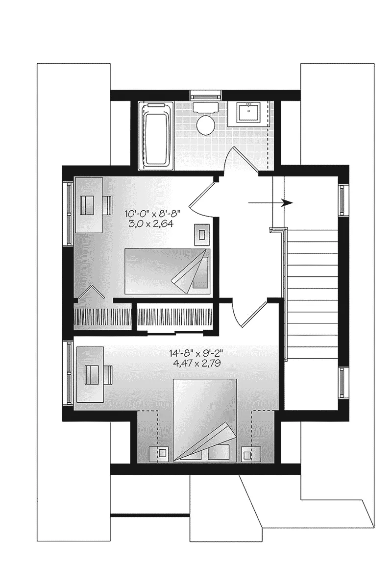 Traditional House Plan Second Floor - Wickham Small Traditional Home 032D-0812 - Shop House Plans and More