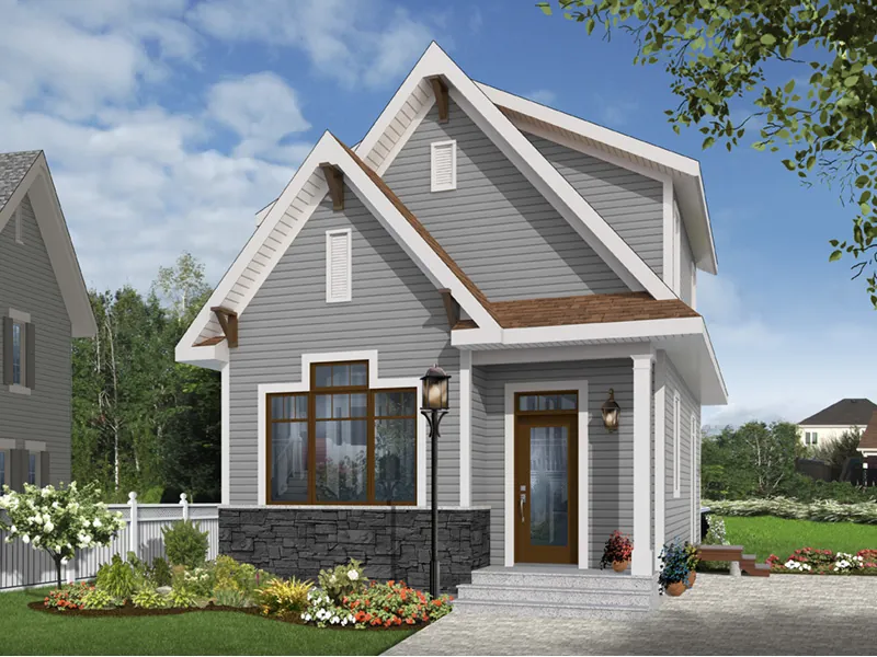 Traditional House Plan Front Photo 03 - Wickham Small Traditional Home 032D-0812 - Shop House Plans and More