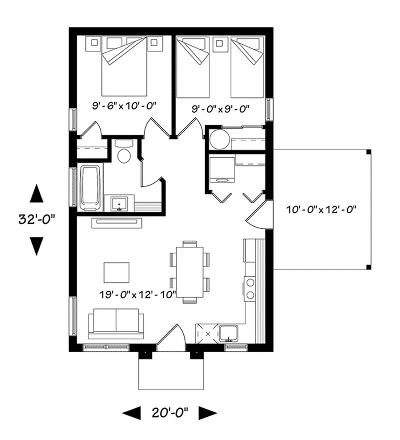Rustic House Plan First Floor - Gavyn Modern Cabin 032D-0814 - Search House Plans and More