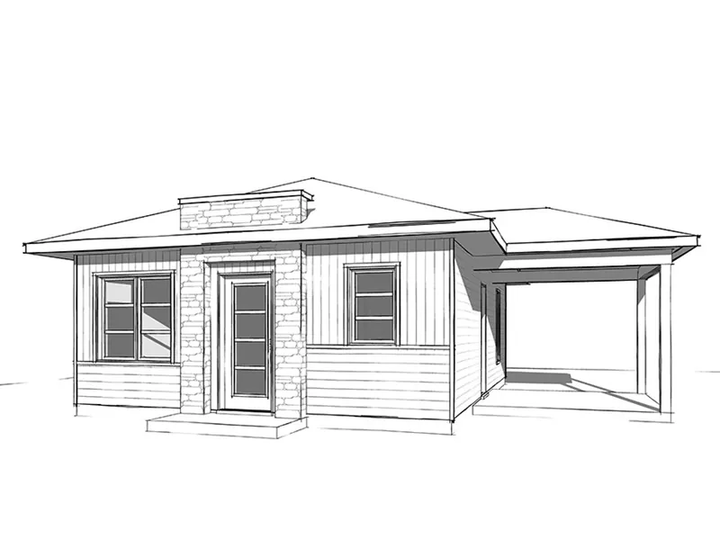 Rustic House Plan Front Image of House - Gavyn Modern Cabin 032D-0814 - Search House Plans and More