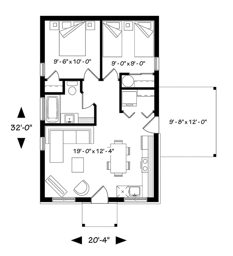 Prairie House Plan First Floor - Fenton Craftsman Home 032D-0815 - Search House Plans and More