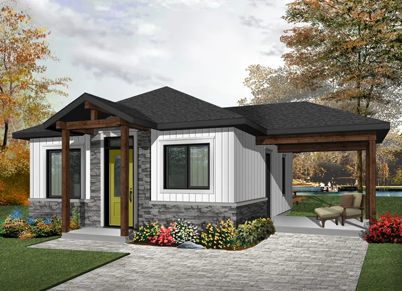 Ranch House Plan Front of Home - Fenton Craftsman Home 032D-0815 - Search House Plans and More