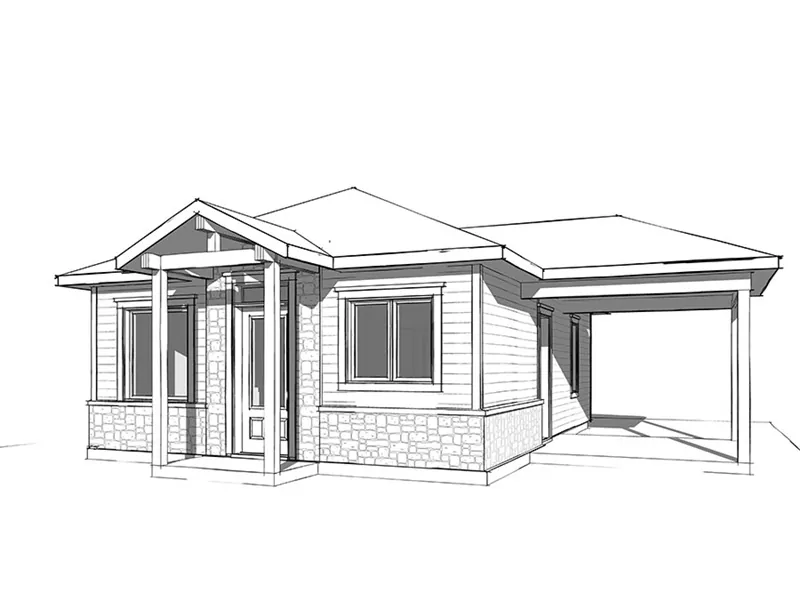 Prairie House Plan Front Image of House - Fenton Craftsman Home 032D-0815 - Search House Plans and More