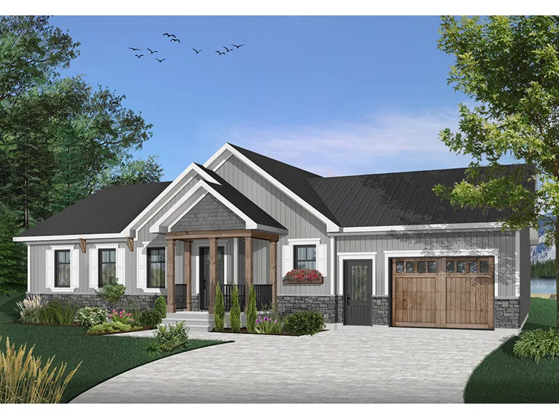 Country House Plan Front Photo 02 - Gareth Craftsman Ranch Home 032D-0823 - Search House Plans and More