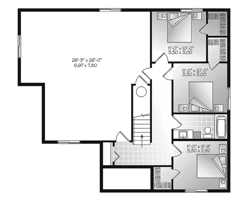 Traditional Home Plan Lower Level 032D-0824