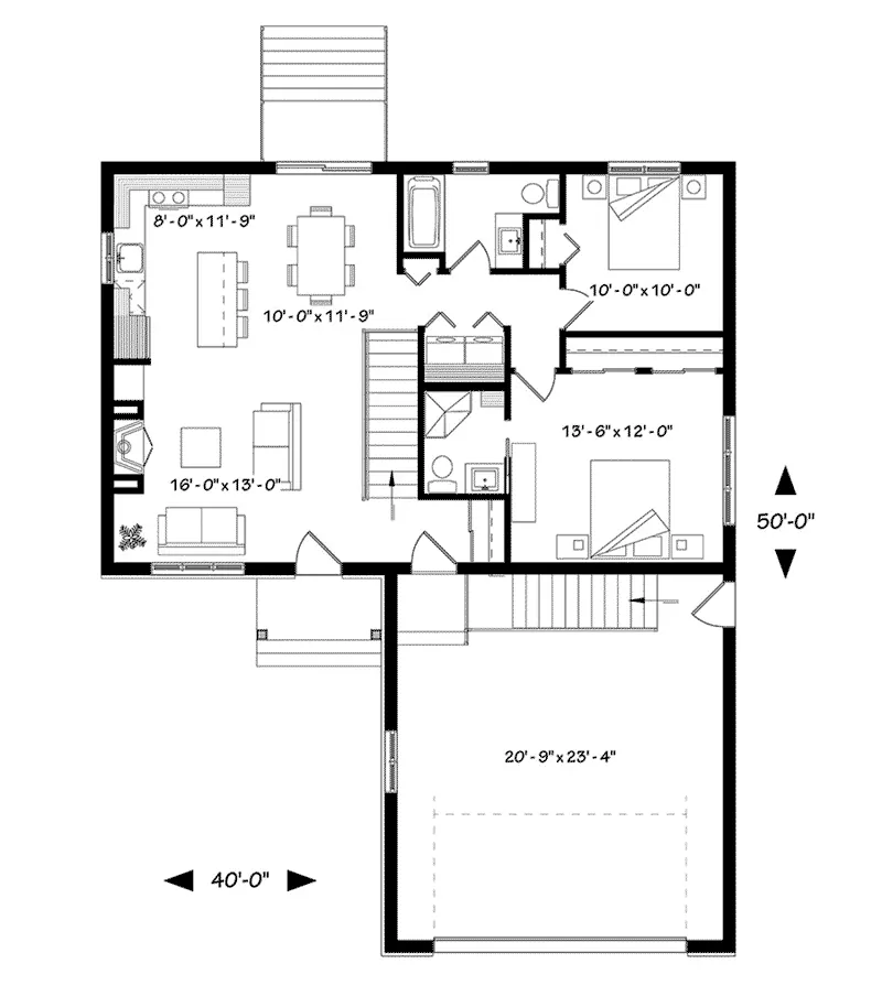 Ranch Home Plan First Floor 032D-0828
