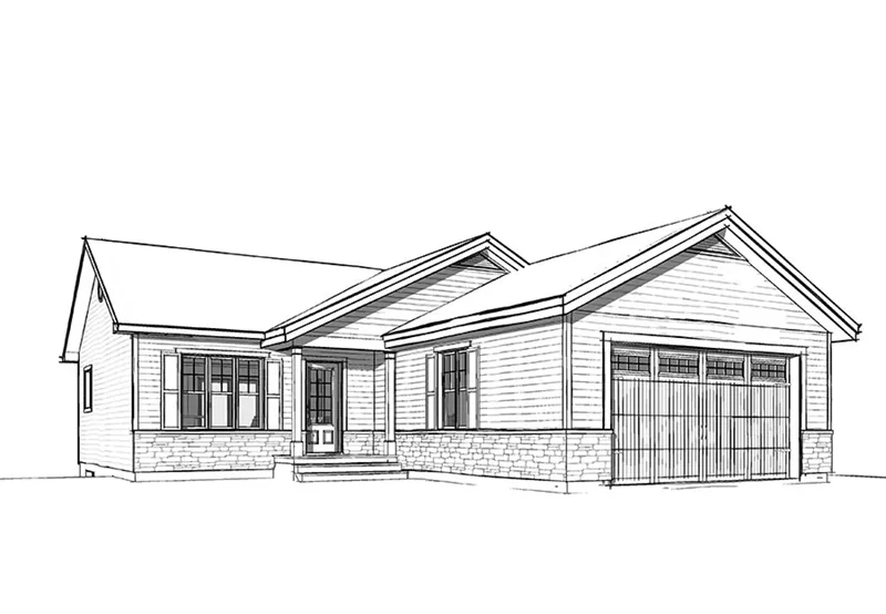 Ranch House Plan Front Image of House - Macey Mill Rustic Ranch Home 032D-0828 - Shop House Plans and More
