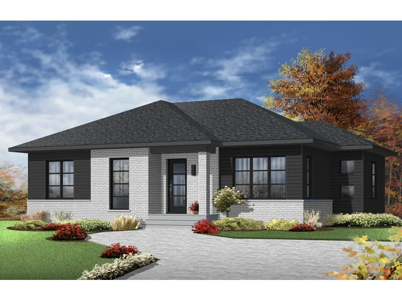 Contemporary 3 bedroom bungalow house plan