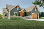 Rustic House Plan Front of Home - Renata Craftsman Ranch Home 032D-0837 - Shop House Plans and More
