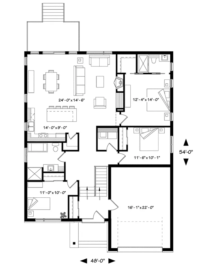 Ranch House Plan First Floor - Moxie Modern Prairie Home 032D-0839 - Shop House Plans and More