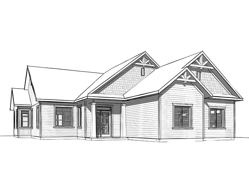 Ranch House Plan Front Image of House - Placid Park Craftsman Home 032D-0841 - Shop House Plans and More