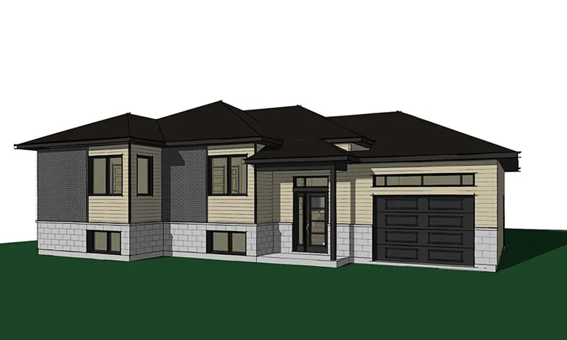 Ranch House Plan Front of Home - Mulan Modern Home 032D-0842 - Shop House Plans and More