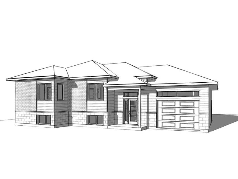 Ranch House Plan Front Image of House - Mulan Modern Home 032D-0842 - Shop House Plans and More