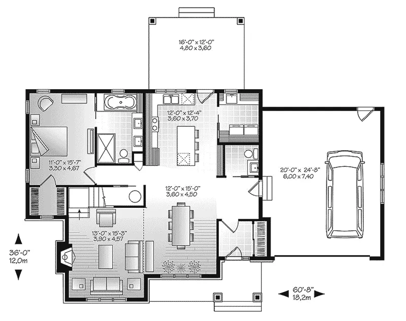 First Floor - Osmond Craftsman Home 032D-0845 - Shop House Plans and More
