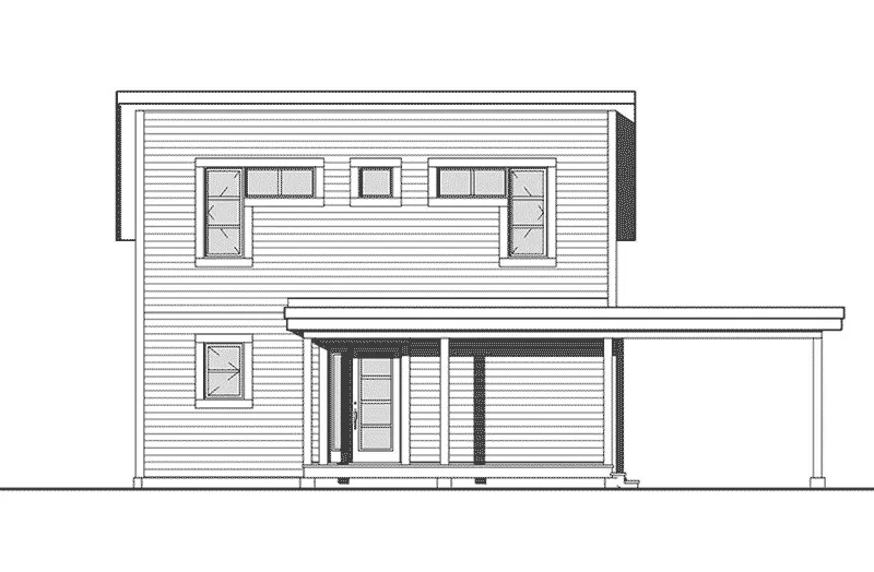 Rear Elevation - Proctor Modern Two-Story Home 032D-0863 - Shop House Plans and More
