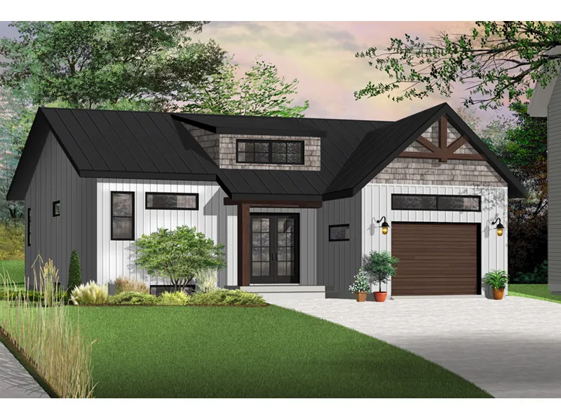 Rustic House Plan Front Photo 03 - Urban Valley Modern Home 032D-0877 - Shop House Plans and More