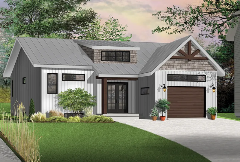 Rustic House Plan Front Photo 04 - Urban Valley Modern Home 032D-0877 - Shop House Plans and More
