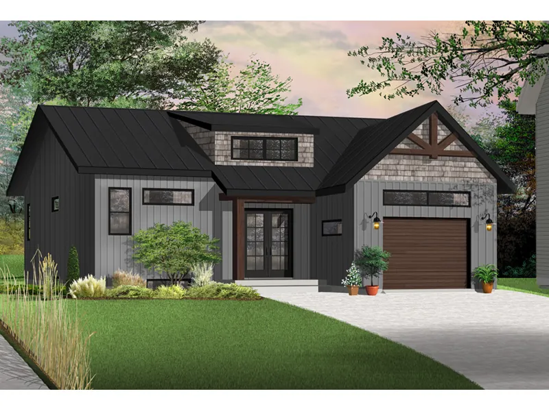 Rustic House Plan Front Photo 05 - Urban Valley Modern Home 032D-0877 - Shop House Plans and More