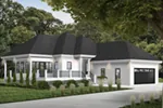 Ranch House Plan Front of Home - John Creek Waterfront Home 032D-0936 - Search House Plans and More