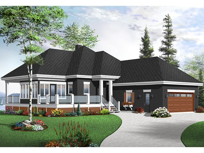 Ranch House Plan Front Photo 03 - John Creek Waterfront Home 032D-0936 - Search House Plans and More